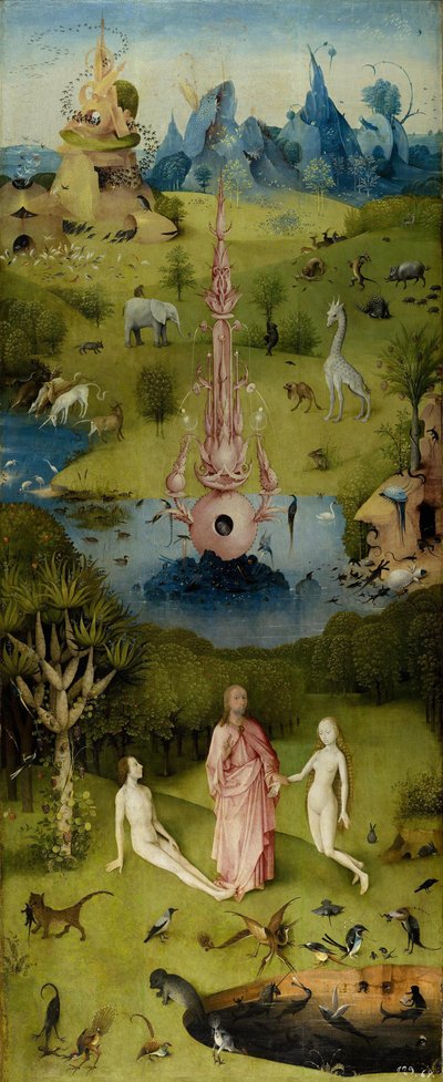 The Garden of Earthly Delights, inner left wing (Paradise) by Hieronymus Bosch